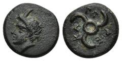 GREEK Dynasts of Lycia. Perikles circa 380-360 BC. AE.(1.94 Gr. 12mm.) Horned head of Pan left Rev. Triskeles