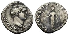 ROMAN IMPERIAL Otho, 69. Denarius (Silver, 18mm, 3.24 g), Rome, 15 January-16 April 69. IMP M OTHO CAESAR AVG TR P Bare head of Otho to right. Rev. PAX ORBIS TERRARVM Pax standing front, head to left,