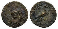 GREEK LYCIA. Termessos minor. AE Circa 1st BC. (1.45 Gr.12mm.) Draped bust of Hermes right, wearing petasos; behind, bee. R Rev. Eagle standing right on kerykeion. ΤΕΡΜH ΣΣΕΩΝ