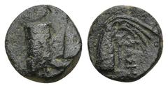 GREEK LYCIA, Phaselis. Ae Circa 250-221 BC (1.42 Gr. 10mm.) Prow of galley right. Rev: Stern of galley right.
