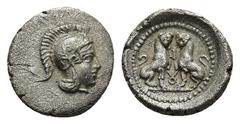 GREEK LYCIA. Tlos. (circa 400-380 BC). (0.72 Gr. 10mm.) Helmeted head of Athena right. Rev: Two panthers seated facing one another; each raising fore paw. Dotted border.