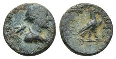 GREEK LYCIA. Termessos minor. (Circa 1st BC). AE (1.34 Gr. 11mm.) Draped bust of Hermes right, wearing petasos; behind, bee. Rev. Eagle standing right on kerykeion.