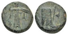 GREEK LYCIA. Phaselis. Ae (Circa 190-167 BC). AE (4.26 Gr. 15mm.) Athena advancing right, brandishing spear and holding shield. Rev. Prow right