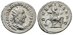 ROMAN IMPERIAL Trajan Decius. A.D. 249-251. AR antoninianus (21mm, 3.83 g). Rome, A.D. 250. IMP C M Q TRAIANVS DECIVS AVG, radiate, draped and cuirassed bust of Trajan Decius right / ADVENTVS AVG, Tra
