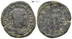 ROMAN IMPERIAL MAXIMINUS THRAX (235-238) Sestertius. (31mm, 18.9 g), Rome. Obv: IMP MAXIMINUS PIVS AVG. Laureate, draped and cuirassed bust right. Rev: FIDES MILITVM. Fides standing left, holding sign
