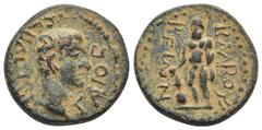 ROMAN PROVINCIAL LYCIA, Balbura. Gaius (Caligula). AD 37-41. Æ (21mm, 5.4 g). Bare head right / Herakles standing facing, holding club set on ground and lion skin.