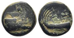 GREEK Lycia, Phaselis, AE, (Bronze, 4.9 g 15 mm), Circa 250-221/0 BC. Obv: Prow of galley right. Rev: ΦΑΣΗ,Stern of galley left.