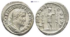 ROMAN IMPERIAL Maximinus I AR Denarius, Emperor reverse Maximinus I. Thrax (235-238 AD). AR Denarius (19mm, 2.6 g), Rome. Obv. IMP MAXIMINVS PIVS AVG GERM, Laureate, draped and cuirassed bust right, s