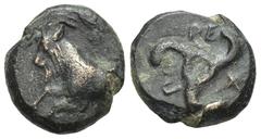 GREEK DYNASTS OF LYCIA. Perikles, circa 380-360 BC. AE (10mm, 1.2 g). Forepart of goat left Rev: Triskeles.