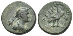 GREEK LYCIA. Termessos minor. (Circa 1st BC). AE (11mm. 1.5 g) Draped bust of Hermes right, wearing petasos; behind, bee. Rev. Eagle standing right on kerykeion.