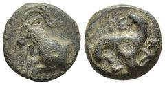 GREEK DYNASTS of LYCIA. Perikles. Circa 380-360 BC. Æ (9mm, 1.2 g). Forepart of goat left / Triskeles.