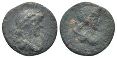 GREEK LYCIA, Koinon of Lycia. Late first century BC? AE. (3.73 Gr. 17mm.) Laureate head of Apollo, right. Rev. Draped bust of Artemis, right.