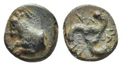 GREEK DYNASTS of LYCIA. Perikles. Circa 380-360 BC AE. (1.17 Gr. 9mm.) Forepart of goat left Rev. Triskeles