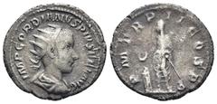 ROMAN IMPERIAL Gordian III, 238-244. Antoninianus (21mm, 3.82 g), Rome, 239-240. IMP CAES M ANT GORDIANVS AVG Radiate, draped and cuirassed bust of Gordian III to right, seen from behind. Rev. P M TR 