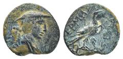 GREEK Lycia, Termessos minor. Circa 100 BC. AE (12mm, 1.2 g). Draped bust of Hermes right, wearing petasos; behind, bee / ΤΕΡΜH / Σ[ΣΕΩΝ]. Eagle standing right on kerykeion.