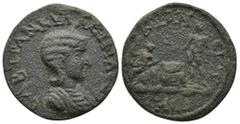 ROMAN PROVINCIAL LYCIA. Cyaneae , Tranquillina (Augusta, 241-244). Ae. (29mm, 17.5 g) Obverse: ϹΑΒ ΤΡΑΝΚΥΛΛƐΙΝΑ ϹƐΒ; diademed and draped bust of Tranquillina, r./Reverse: ΚΥΑΝƐΙΤⲰΝ; Apollo standing l.
