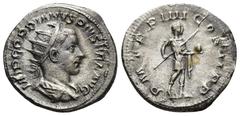 ROMAN IMPERIAL Gordian III AR Antoninianus. (22mm, 3.9 g) Rome, AD 241-243. IMP GORDIANVS PIVS FEL AVG, radiate, draped and cuirassed bust of Gordian III to right / P M TR P IIII COS II P P Gordian II