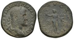 ROMAN IMPERIAL Maximinus I 'Thrax'. A.D. 235-238. Æ sestertius (28mm, 21.8 g). Rome, A.D. 236-238. MAXIMINVS PIVS AVG GERM, laureate, draped and cuirassed bust of Maximinus I right / PAX AVGVSTI, S C 