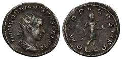 ROMAN IMPERIAL Gordian III AR Antoninianus. (22mm, 4.3 g) Rome, AD 241-243. IMP GORDIANVS PIVS FEL AVG, radiate, draped and cuirassed bust of Gordian III to right / P M TR P V COS II P P Gordian III, 