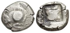 GREEK DYNASTS of LYCIA. Uncertain dynast. Circa 490/80-440/30 BC. AR Stater (19mm, 8.8 g). Forepart of boar right, Lycian EL on crest, Lycian EA on shoulder / Head of bull left in dotted square within