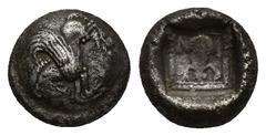 GREEK DYNASTS OF LYCIA. Uncertain dynast (Circa 520-470/60 BC). Sixth Stater. (9mm, 1.39 g) Obv: Pegasos flying left. Rev: Lion scalp within incuse square.