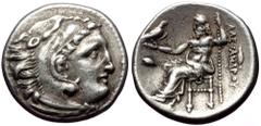 Greek Kings of Macedon. Alexander III 'the Great', AR Drachm, (Silver, 4.23 g 17 mm), 336-323 BC. Kolophon. Kings of Macedon. Alexander III 'the Great', AR Drachm, (Silver, 4.23 g 17 mm), 336-323 BC. 