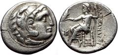 Greek Kings of Macedon. Alexander III 'the Great', AR Drachm, (Silver, 3.94 g 18 mm) , 336-323 BC. Abydos. Kings of Macedon. Alexander III 'the Great', AR Drachm, (Silver, 3.94 g 18 mm) , 336-323 BC. 
