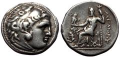Greek Kings of Macedon, Alexander III 'the Great', AR Drachm, (Silver,4.26 g 18 mm),336-323 BC. Kolophon. Kings of Macedon, Alexander III 'the Great', AR Drachm, (Silver,4.26 g 18 mm),336-323 BC. Kolo