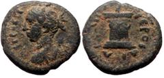 Roman Provincial Lydia, Hierocaesaraea. Pseudo-autonomous. AE. (Bronze, 2.42 g. 15 mm.) First half of the second century. Lydia, Hierocaesaraea. Pseudo-autonomous. AE. (Bronze, 2.42 g. 15 mm.) First h