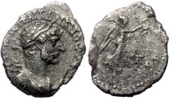 Roman Provincial Cappadocia, Caesarea. Hadrian. AR, Hemidrachm. (Silver, 1.16 g. 16 mm.) 117-138 AD. Cappadocia, Caesarea. Hadrian. AR, Hemidrachm. (Silver, 1.16 g. 16 mm.) 117-138 AD. Obv: Bust of Ha