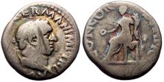 Roman Imperial Vitellius (69) AR Denarius. Rome, 69 Vitellius (69) AR Denarius. Rome, 69 Obv: A VITELLIVS GERMAN IMP TR P, laureate bust right Rev: CONCORDIA P R, Concordia seated left with patera and