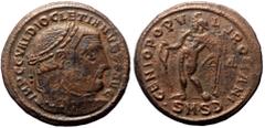 Roman Imperial Diocletian (284-305) Serdica AE Follis (Bronze, 26mm 8.1g) Diocletian (284-305) Serdica AE Follis (Bronze, 26mm 8.1g) Obv: IMP C C VAL DIOCLETIANVS P F AVG, Head of Diocletian, laureate