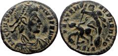 Roman Imperial Constantius II (337-361). AE, Follis. (Bronze, 2.05 g. 18 mm.) Siscia. Constantius II (337-361). AE, Follis. (Bronze, 2.05 g. 18 mm.) Siscia. Obv: D N CONSTANTIVS P F AVG. Bust of Const