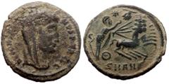 Roman Imperial Divus Constantine I (Died 337). AE, Follis. (Bronze, 1.93 g. 16 mm.) Antioch. Divus Constantine I (Died 337). AE, Follis. (Bronze, 1.93 g. 16 mm.) Antioch. Obv: DV CONSTANTINVS PT AVGG.