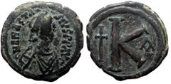 Byzantine Anastasius I, AE, Half Follis (Bronze, 9.19 g. 27 mm.) Constantinople. 491-518 AD Anastasius I, AE, Half Follis (Bronze, 9.19 g. 27 mm.) Constantinople. 491-518 AD Obv: D N ANASTASIVS PP AVG