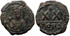 Byzantine Phocas. AE, Half Follis. (Bronze, 6.32 g. 25 mm.) Constantinople, 602-610 AD. Phocas. AE, Half Follis. (Bronze, 6.32 g. 25 mm.) Constantinople, 602-610 AD. Obv: [DN FOCA PERP AVG], crowned a