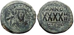 Byzantine Phocas, AE, follis, (Bronze, 11.46 g. 29 mm.) Cyzicus. 602-610 AD. Phocas, AE, follis, (Bronze, 11.46 g. 29 mm.) Cyzicus. 602-610 AD. Obv: DN FOCAS PE[RP AVG], crowned, mantled bust facing, 
