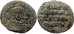 Byzantine Constantine VII Porphyrogenitus with Romanus I, AE, Follis. (Bronze, 5.24 g. 28 mm.) Constantinople. 913-959 AD. Constantine VII Porphyrogenitus with Romanus I, AE, Follis. (Bronze, 5.24 g. 