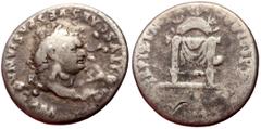 Roman Imperial coins Titus (79-81) AR Denarius (Silver, 2.96g, 18mm) Rome, January-June 80. Obv: IMP TITVS CAES VESPASIAN AVG P M, laureate head right Rev: TR P IX IMP XV COS VIII P P, draped throne w