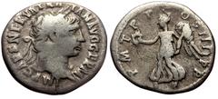 Roman Imperial coins Trajan (98-117) AR Denarius (Silver, 2.53g, 19mm) Rome, 101-102. Obv: IMP CAES NERVA TRAIAN AVG GERM, laureate head of Trajan right Rev: P · M · TR · P · COS · IIII · P · P, Victo