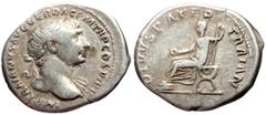 Roman Imperial coins Trajan (98-117) AR Denarius (Silver, 20mm, 3.52g) Rome, 112-113. Obv: IMP TRAIANVS AVG GER DAC P M TR P COS VI P P, Laureate head of Trajan to right, with slight drapery on his le
