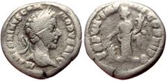Roman Imperial coins Commodus (177-192) AR Denarius (Silver, 2.46g, 18mm) Rome, 181-182. Obv: M ANTONINVS COMMODVS AVG, laureate head to right Rev: TR P VII IMP IIII COS III P P, Annona standing facin