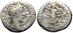 Roman Imperial coins Commodus (177-192) AR Denarius (Silver, 17mm, 2.79g) Rome, 183-184. Obv: M COMMODVS ANTON AVG PIVS Laureate head of Commodus to right. Rev: P M TR P VIIII IMP VI COS IIII P P Mine