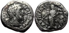 Roman Imperial coins *Scarce* Pertinax (193) AR Denarius (Silver, 2.80g, 17mm) Rome Obv. IMP CAES P HELV - PERTIN AVG Laureate, bearded head r. Rev. LAETITIA TEMPOR COS II Laetitia, draped and diademe