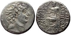 Greek coins *Very rare* Seleukid Kings of Syria, Philippos I Epiphanes Philadelphos (94 -75 BC) AR Tetradrachm (Silver, 15.46g, 25mm) Antioch. Obv. Diademed head to right. Rev. BAΣIΛEΩΣ /ΦIΛIΠΠOΥ - EΠ