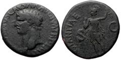 Roman Imperial Coins Claudius I (41-54) AE As (Bronze, 10.57g, 27mm) Rome, ca. 50-51. Obv: TI•CLAVDIVS•CAESAR•AVG•P•M•TR•P•IMP•P•P, bare head of Claudius I left Rev: CONSTANTIAE-AVGVSTI, Constantia st