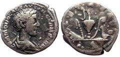 Roman Imperial Coins *Very rarely seen on the market* Commodus (Caesar, 166-177) AR Denarius (Silver, 2.69g, 19mm) Rome, 175-176. Obv: M COMMODO CAES AVG FIL GERM SARM, Bareheaded and draped bust righ