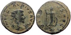 Roman Imperial Coins Claudius II Gothicus (268-270) AE Antoninianus (Bronze, 20mm, 3.16g) Antiochia (Antakya). Obv. IMP C CLAVDIVS AVG, radiate, draped and cuirassed bust right, seen from behind. Rev.
