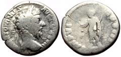 Roman Imperial Marcus Aurelius (161-180) AR Denarius (Silver, 3.02g, 18mm) Rome, 172-173. Obv: M ANTONINVS AVG-TR P XXVIII, laureate head of Marcus Aurelius right Rev: IMP VI-COS III, Marcus Aurelius 