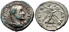 Roman Imperial Maximinus I 'Thrax' (235-238) AR Denarius (Silver, 3.31g, 20mm) Rome, 235/6. Obv: IMP MAXIMINVS PIVS AVG, laureate, draped and cuirassed bust of Maximinus I right. Rev: VICTO-R-I-A AVG,